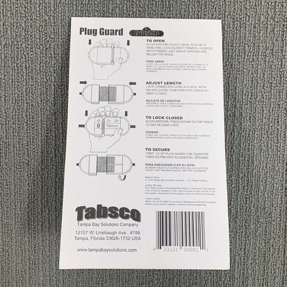 2 Pack Tabsco Plug Guard Black Plastic Cable Management Home Garden On-the-Job - Picture 7 of 10